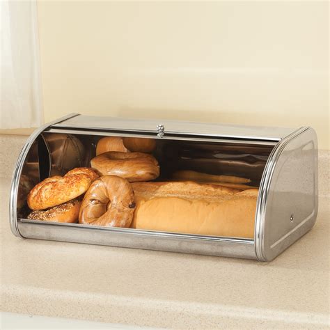 best bread box stainless steel|large stainless steel bread box.